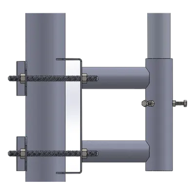 Adaptador de Mástil a Poste / Acero ASTM A36 / Galvanizado por Inmersión en Caliente / Diámetro de Mástil 5.08 cm (2') / Postes hasta 7.62 cm (3') de Diámetro