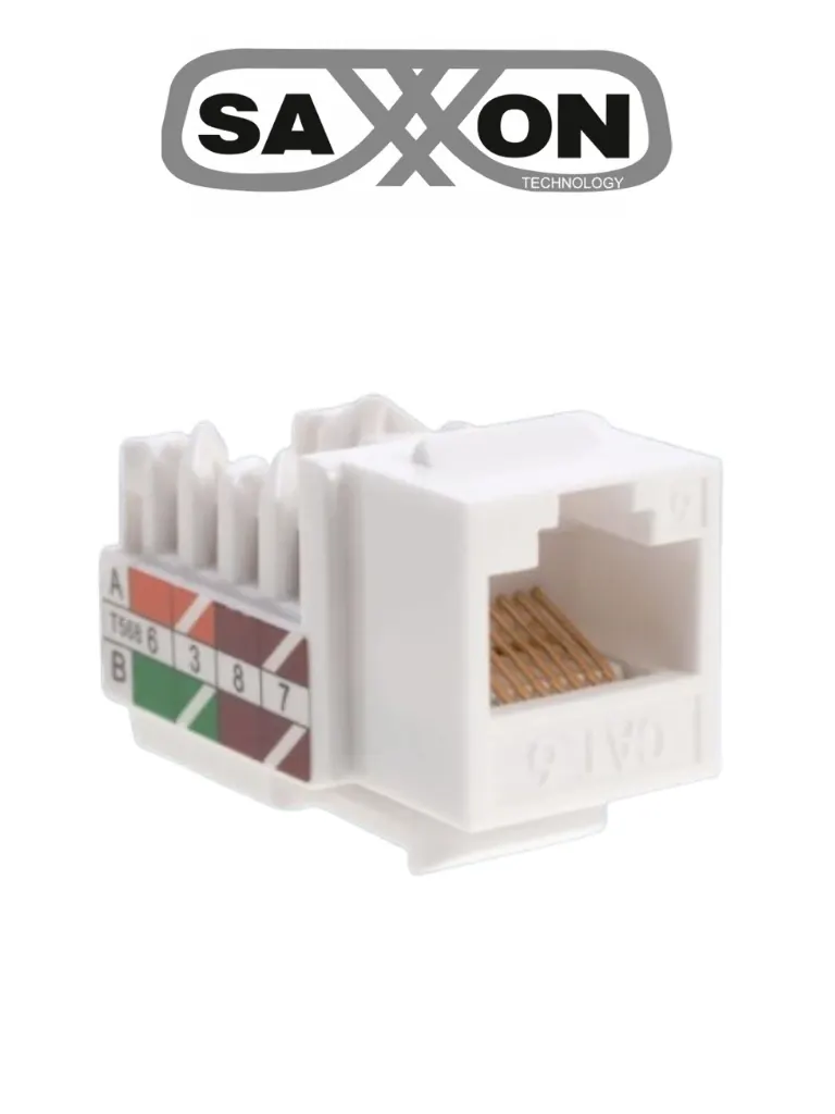 Módulo Jack Keystone SAXXON M265-6 WHITE RJ45 Cat6 para cableado estructurado