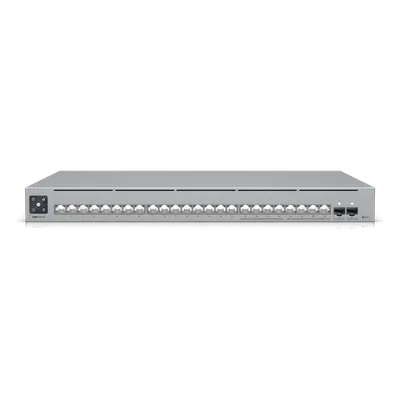 Switch Capa 3 Administrable / 24 Puertos RJ45 (8 × 2.5 GbE + 16 × 1 GbE) / 2 Puertos SFP+ 10G / 112 Gbps Switching / Pantalla LCD Táctil 1.3″ / EtherLighting™ / Montaje Rack 1U