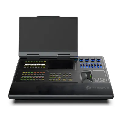 Controlador de Eventos / Pantalla Táctil 21.5" / Pantalla Inteligente 8" / 87 Botones LCD Programables / 4 Encoders y 8 Faders / HDMI 2.0 / 12G-SDI / Control MIDI y KVM / Diseño Plegable