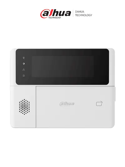 DAHUA DHI-ARK30C-RW2(915) - Teclado Inalámbrico para interior, Frecuencia 915 MHz, Botones físicos, Armado y desarmado a través de contraseña y tarjeta IC, Soporta 3 alarmas: médica, fuego y emergencia, Actualización por Cloud, Airshield