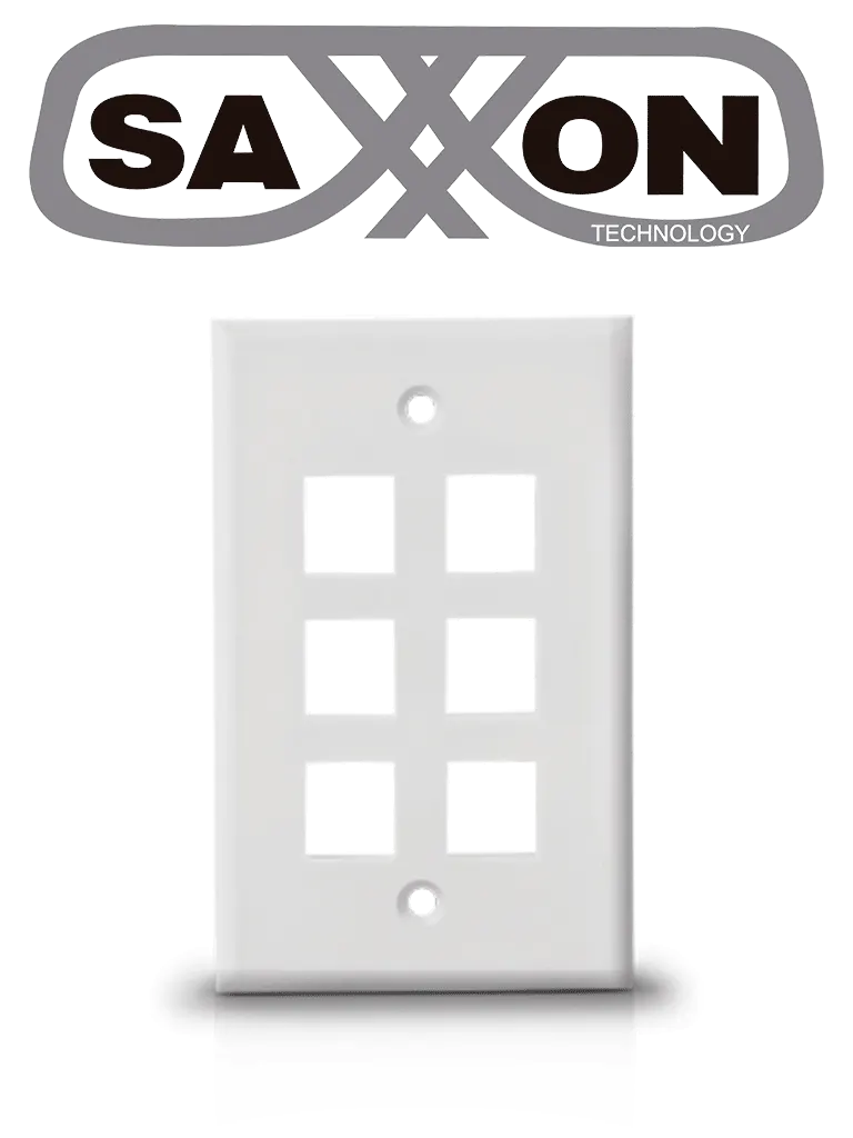 Placa de pared SAXXON A175-6A vertical de 6 puertos Keystone