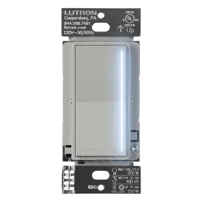 Atenuador de pared / 250 W LED-CFL o 500 W Inc/Hal/ELV o 400 VA MLV / neutro / RTISS / Pebble / RadioRA 3