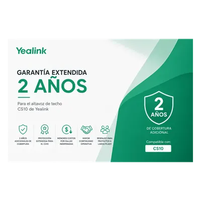 Garantia Extendida de 2 Años para Altavoz de Techo CS10 de Yealink