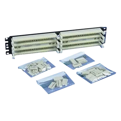 Kit Panel de Conexión / 100 Pares por Base / Categoría 5e / 19 Pulgadas (1.58 ft) / 2 UR / 40 Bloques de 5 Pares