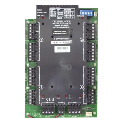 Controladora de acceso / 4 lectoras expandible a 8 / 30,000 usuarios / RS-485 y TCP/IP / 4 relés / Antipassback