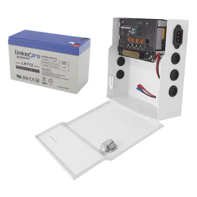 Fuente de alimentación EPCOM POWERLINE PLK12DC4ABK/K con batería de respaldo