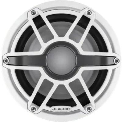 Subwoofer Náutico / 8" / Deflector Infinito o Caja Cerrada / 200 W RMS / Impedancia 4 Ω / Sensibilidad 86.8 dB / Cono de Polipropileno Relleno de Mica / Iluminación LED Transflective™ / Rejilla Deportiva Blanca