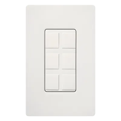 Marco de 6 puertos Lutron SC6PFSW personalizable Snow satinado