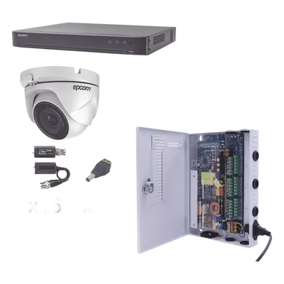 Kit Videovigilancia / DVR 16 Canales / 16 Cámaras Eyeball 1080p / IR 20 m (65.6 ft) / Fuente 16 Canales 20A / Transceptores UTP