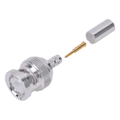 Conector coaxial BNC macho RF Industries RFB-1106-2ST con anillo plegable
