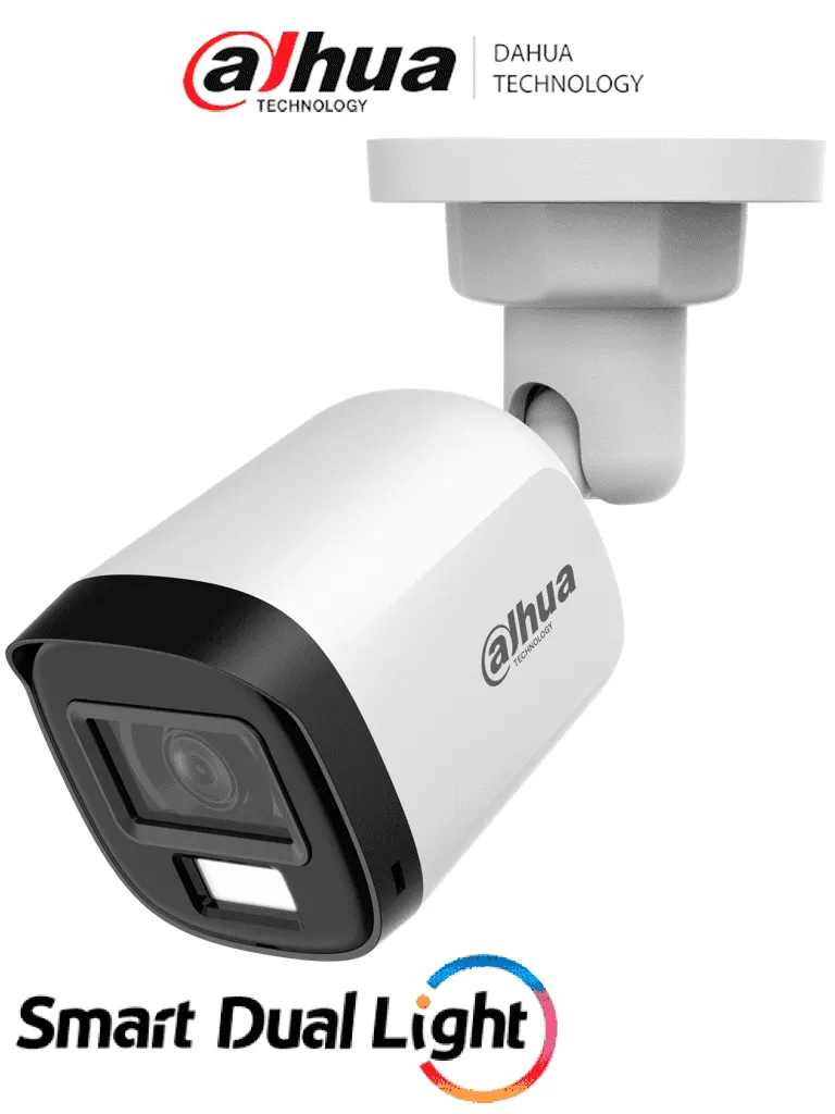 Cámara Bullet DAHUA DH-HAC-B1A21N-U-IL-A con Lente de 2.8 mm y Luz Dual Inteligente
