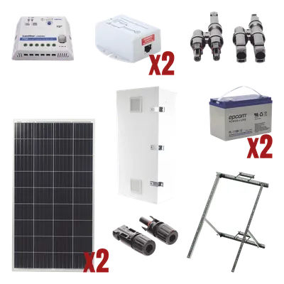 Kit Solar de 28 W con PoE Pasivo 24 Vcc para 2 Radios de Ubiquiti airMAX, Cambium ePMP
