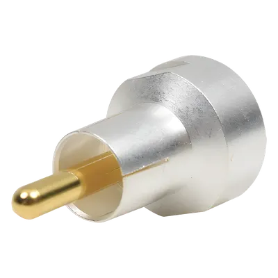 Adaptador Coaxial / UNIDAPT Hembra a RCA Macho / Bronce Plata y Oro / Dieléctrico Teflón