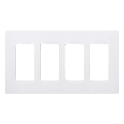 Placa de pared Lutron CW4WH de 4 espacios y acabado brillante