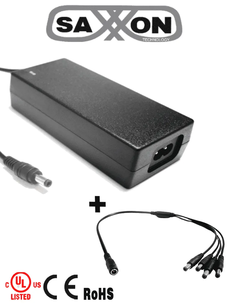 Fuente de poder SAXXON PSU1204D+PSUWB07 de 12 Vcc y 4.1 A