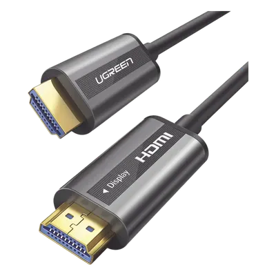 Cable HDMI de 15 Metros (49.21 Pies) por Fibra Óptica 4K@60Hz | Fibra de 4 Núcleos + Cobre EstaÑado de 7 Núcleos | Compatible con HDMI 2.0 | Alta Velocidad 18 Gbps | 3D | HDR | Carcasa de Zinc | Premium | 2 AÑos de GarantÍa