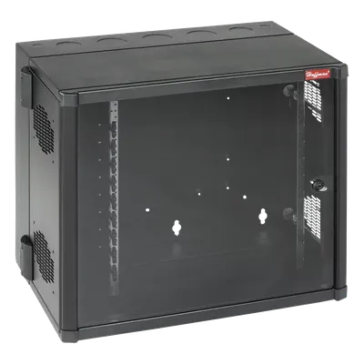 Gabinete de Pared 26 UR / 19in / 700mm Ancho / 637mm Profundidad / 2.3x2.1 pies / Puerta Ventana Seguridad / Negro