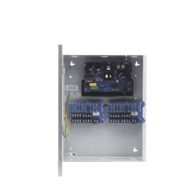 Fuente de Poder Controlada / 12 VDC 10 A / 16 Salidas con Fusibles / Cargador de Batería de Respaldo / Supervisión de Fallo CA