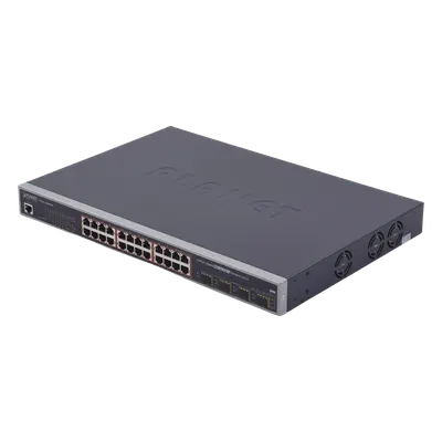 Switch Administrable L2+ de 24 puertos 10/100/1000T PoE+ con 4 puertos combo TP/SFP Gigabit