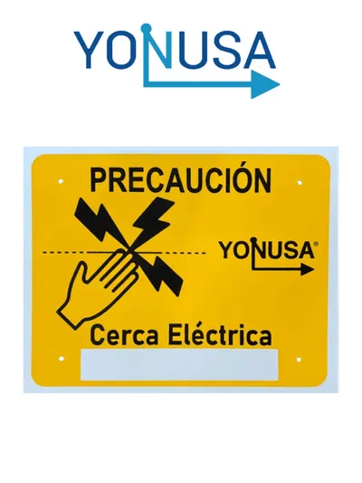 Letrero preventivo YONUSA LPVOLTAS para cercos eléctricos