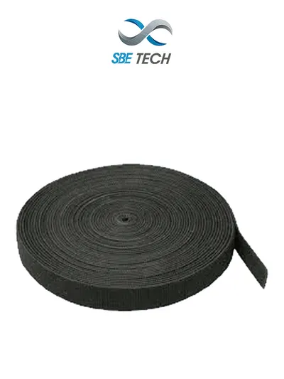 Sujetacable tipo Velcro SBE TECH SBE-V2X25-BKC, negro, 25 metros