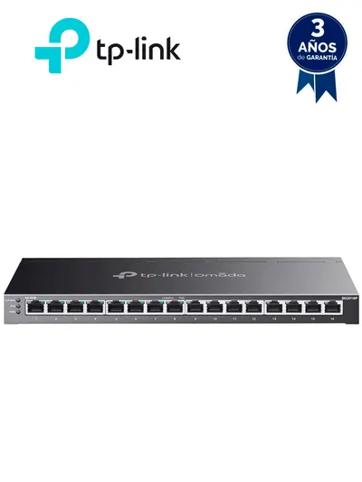 Switch administrable TP-Link SG2016P JetStream con 16 puertos Gigabit