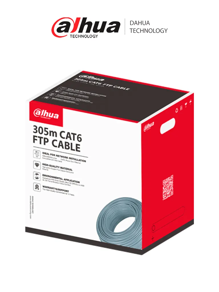 Cable FTP CAT6 DAHUA DH-PFM920I-6F-C de 305 metros para redes