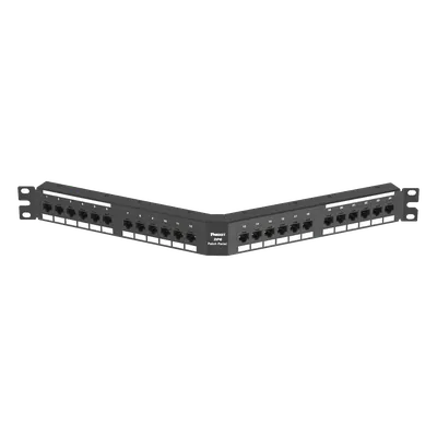 Panel de parcheo angulado PANDUIT DPA24688TGY Cat 6 de 24 puertos