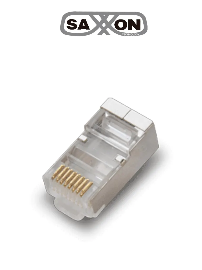SAXXON S901E - Conector plug RJ45 para cable UTP con guía / CAT 6 / Blindado / Paquete 100 piezas