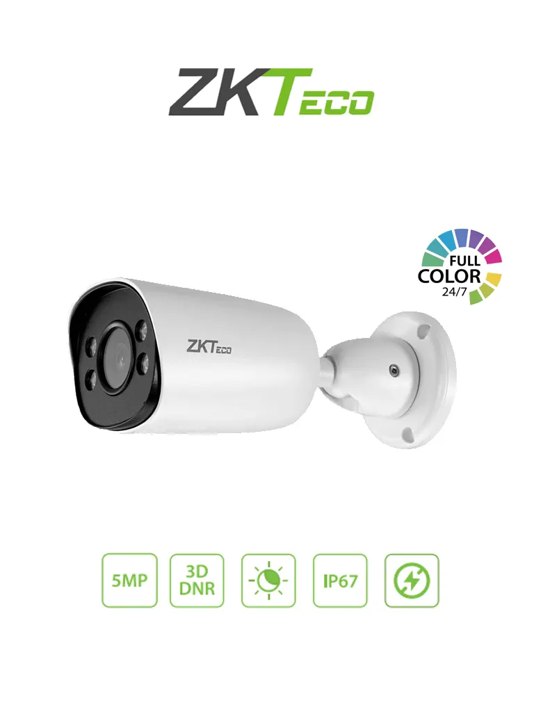 Cámara IP bullet ZKTeco BS-855P12C-S7-C-MI de 5MP a color