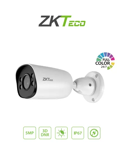Cámara IP bullet ZKTeco BS-855P12C-S7-C-MI de 5MP a color