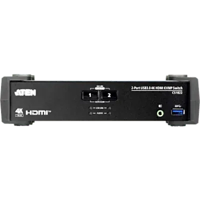 Conmutador KVMP / 2 Puertos HDMI / 4K DCI 60Hz / USB 3.1 Gen 1 5 Gbps / Audio Mixer / RS-232
