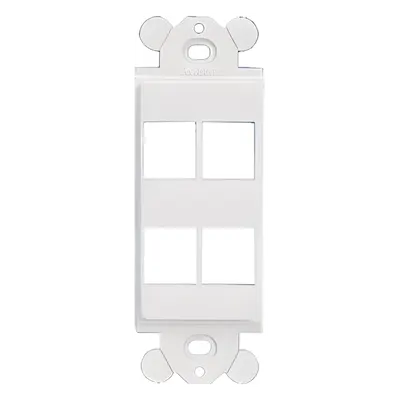 Marco de Módulo Dúplex / 4 Puertos Keystone / Placas Frontales GFCI / Blanco Mate