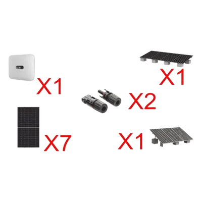 Kit Solar Interconexión / 4 kW / 220 Vca / 7 Módulos 645 W / Montaje Incluido
