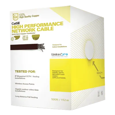 Cable UTP Cat5e LINKEDPRO PRO-CAT-5E-W/500 de 500 ft