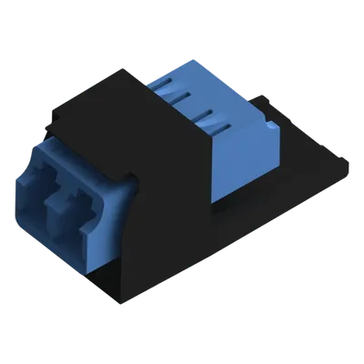 Módulo Acoplador LC Duplex / Fibra Monomodo OS1/OS2 / Cerámica Zirconia / 1 Espacio Mini-Com