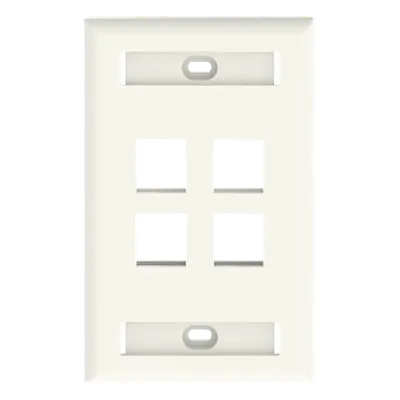 Placa de pared PANDUIT NK4FIWY para 4 módulos keystone, color marfil