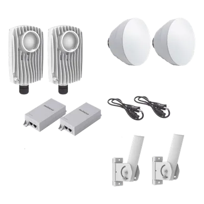 Kit de radios inalámbricos / 1.75 Gbps PtMP / 5.1-6.4 GHz / 16 dBi antenas / IP67 / 23 dBi ganancia total / 0.5 m cable incluido