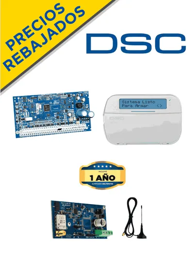 Kit de alarma DSC NEO-LCD-LE4050M de 32 zonas con comunicación celular
