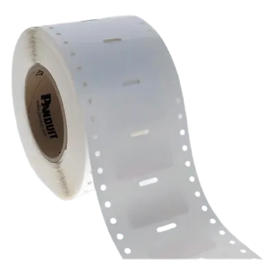 Etiqueta de Cinta Continua / 9.7 mm (0.38 in) / Poliolefina Blanca / Transferencia Térmica / 30.5 m (100 ft) / UL969 / -40°C a 82°C