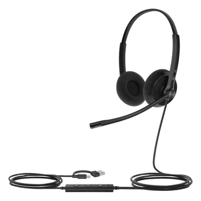 Audífonos Yealink UH34 Lite Dual para Teams con USB-C/A