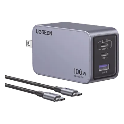 Cargador de escritorio UGREEN 25873 de 100 W con tres puertos