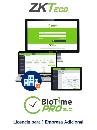 ZKTECO BIOTIMEPROADDME - Licencia Vitalicia de Ampliación para 1 Empresa Adicional en BioTime Pro 2.0