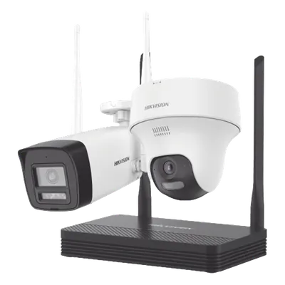 Kit de videovigilancia Hikvision NKS422W02H con dos cámaras Wi-Fi