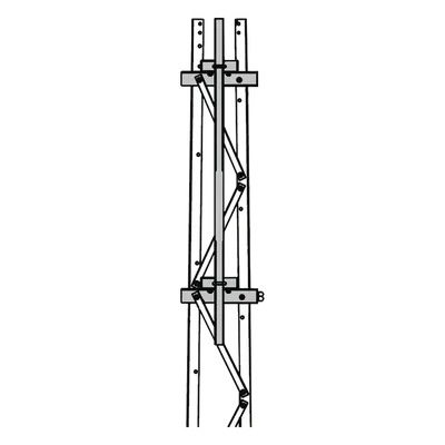 Mástil para Torre / 2-3/8" / 1.8 m (5.9 ft) / Secciones 1 a 3 / Montaje en Cara