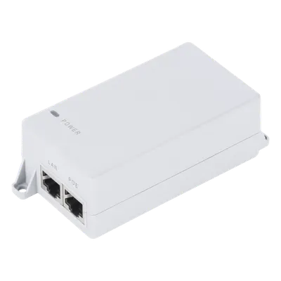 Inyector PoE / Pasivo Gigabit / 24Vcc 30W / 2x RJ45 / 100-240VAC / 3.8x2.1x1.4 in