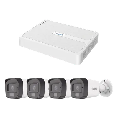 Kit de videovigilancia IP HiLook KIPH4B4MP/A con 4 cámaras bala