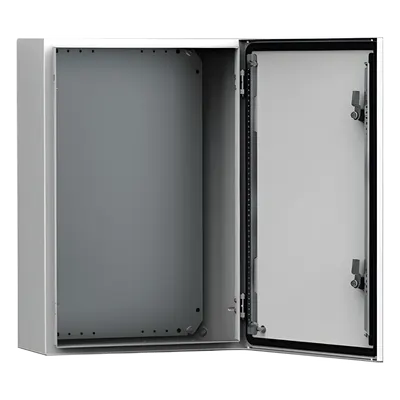 Gabinete Exterior / IP66 NEMA 4/12/13 / IK10 / 600x600x210 mm (23.6x23.6x8.3 in) / Acero 1.5 mm / Platina Montaje