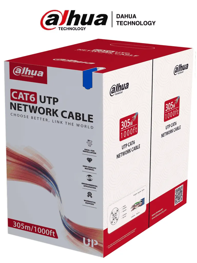 Cable UTP Cat 6 Dahua PFM920I-6UN-C azul de 305 metros